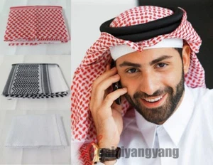Muslim Turban Islamic Kaffiyeh Arab Men Scarf kaffiyeh Hijab Headwear 55in*55in - Picture 1 of 9
