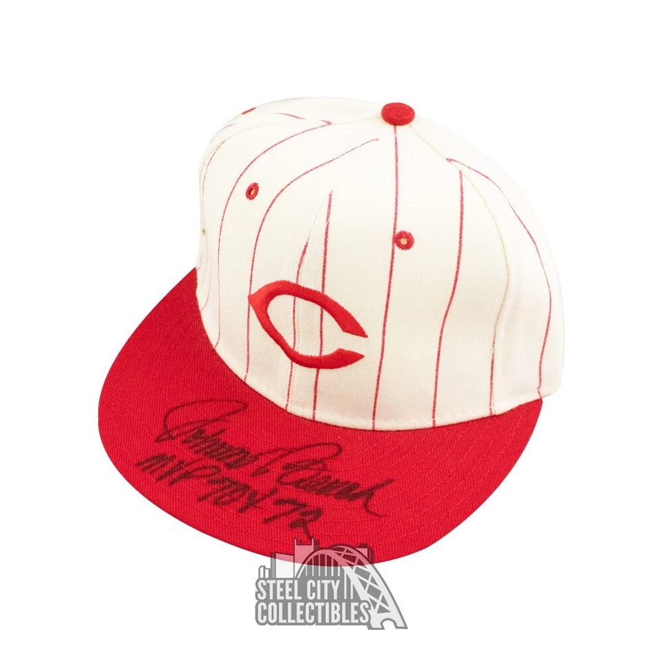 Johnny Bench MVP 70 & 72 Autographed Cincinnati Reds Baseball Cap Hat - BAS COA - Image 1 of 1