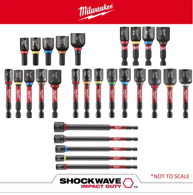 Milwaukee SHOCKWAVE™ Impact Duty Magnetic Nut Driver Bits ALL SIZES IN STOCK - Image 1 of 4