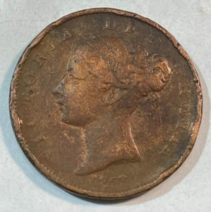 1853/2 Overdate Great Britain Halfpenny Fine Details KM-776 CHRC - Picture 1 of 2