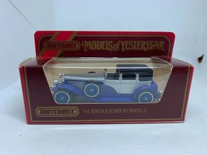 Matchbox Models of Yesteryear Y-4 1930 Model J Duesenberg Blue/Silver NEW - Picture 1 of 6