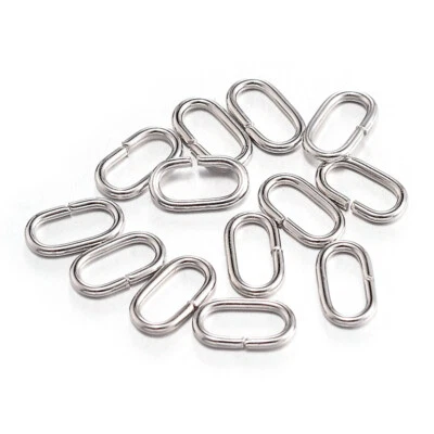 100 conectores de anillo de salto ovalado sin soldar hallazgos para hacer joyas 11x6 mm Foto 1 de 4