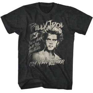 Billy Idol Rebel Yell Tour 1984 NY & LA Men's T Shirt Music Merch - Picture 1 of 3