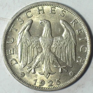 WEIMAR ALEMANIA 1925A (BERLÍN) .500 PLATA 1 MARCO (KM#44) BU - Imagen 1 de 2