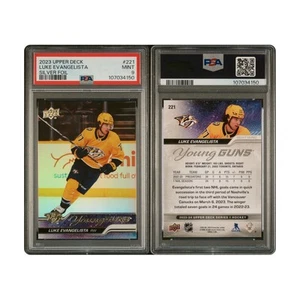 2023-23 Upper Deck Series 1 #221 Luke Evangelista Young Guns Silver Foil PSA 9 - Picture 1 of 3