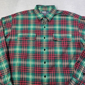 Polo Ralph Lauren Flanellhemd Herren Large rot grün kariert Whitfield Knopf Vintage - Bild 1 von 7