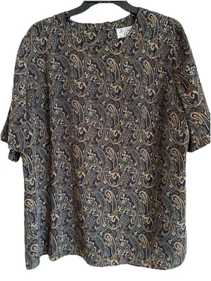 Top Le Suit II NY Paris negro cachemir manga corta mujer talla grande 16W Foto 1 de 4