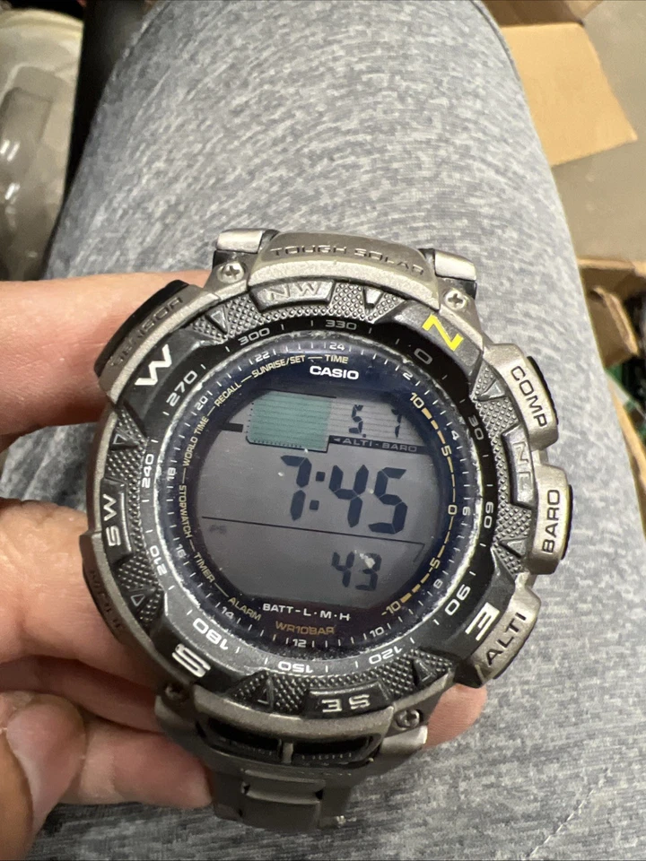 Casio Pathfinder Tough Solar Watch Men 3246 PAG-240T 48mm Day Date Digital - Image 1 of 4