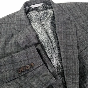 Samuelsohn Blazer Herren 46R Grau Wolle Fensterscheibe Sport Mantel Anzug Jacke Canada - Bild 1 von 20