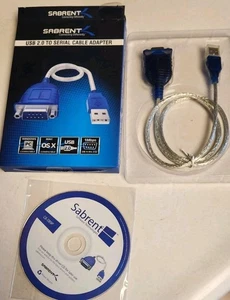 Sabrent USB 2.0 to Serial 9-Pin DB-9 RS-232 Converter Cable Adapter CB-DB9P NEW - Afbeelding 1 van 4