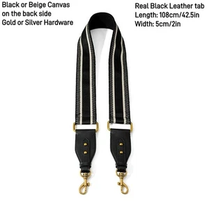 Nuevo Repuesto Dior Bandolera Hombro Lona Correa Cuero Dorado Plata Sin Logo - Imagen 1 de 11