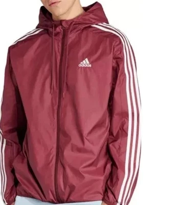Chaqueta cortavientos Adidas Originals para hombre roja sombra con capucha 3 rayas nueva con etiquetas Foto 1 de 2
