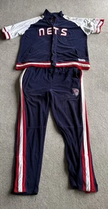 New Jersey Nets Vintage Unk NBA Velour Warm Up Jersey & Pant Suit Size XXL - Picture 1 of 12
