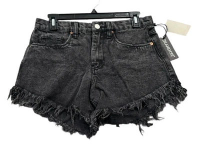 NEW BLANK NYC Women's Cut Off Denim Fringe Shorts Black Size 27 NWT - Image 1 of 3
