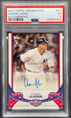 2017 Topps Opening Day #AJ Aaron Judge Autograph RC Rookie AUTO PSA 3 VG (POP 1) - Image 1 of 2