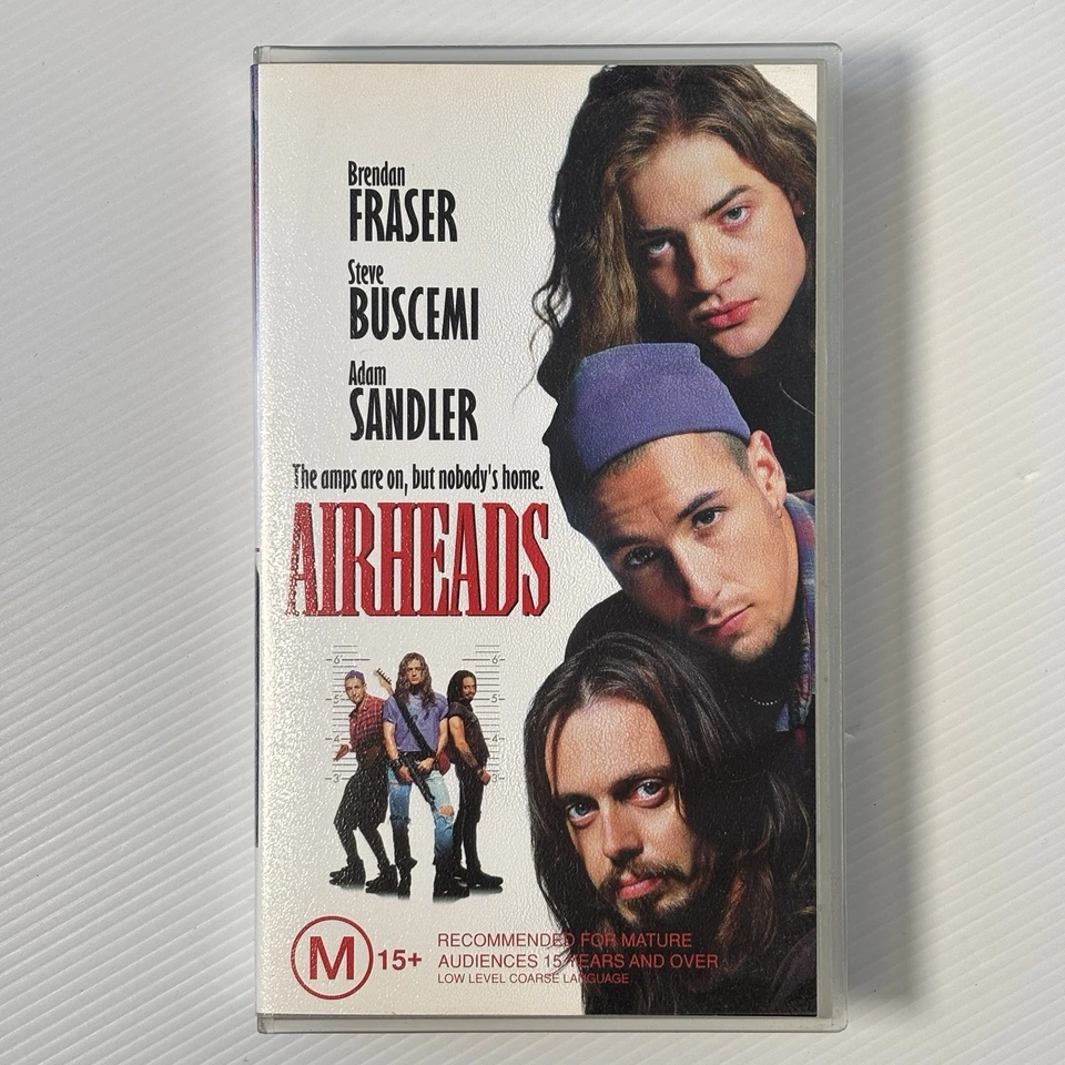 Airheads (1994) VHS Tape, Comedy Adam Sandler, Brendan Fraser, Steve Buscemi - image 1 of 4