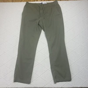 Old Navy Pants Men's Medium Olive Green Weekender Straight Drawstring Twill B1 - Picture 1 of 8