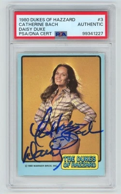 CATHERINE BACH "DAISY Signed 1981 Donruss Dukes of Hazzard Card #3 PSA AUTO 1227 - Image 1 of 2