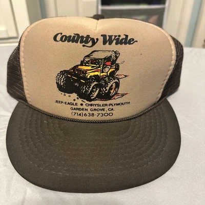 Sombrero de camionero de colección County Wide Jeep Eagle Chrysler Plymouth Mopar! ¡Jeep Hot Rod!!  Foto 1 de 4