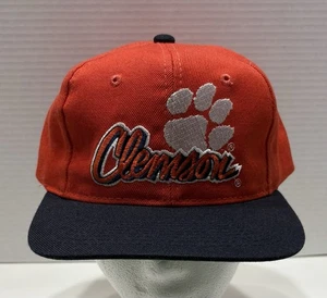 Vintage Clemson Tigers Mütze Kappe Druckknopflasche orange blau NCAA verstellbar - Bild 1 von 8
