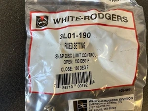 Control de límite de disco a presión White Rodgers 3L01-190 abierto en aumento de temperatura. Setti fijo - Imagen 1 de 5