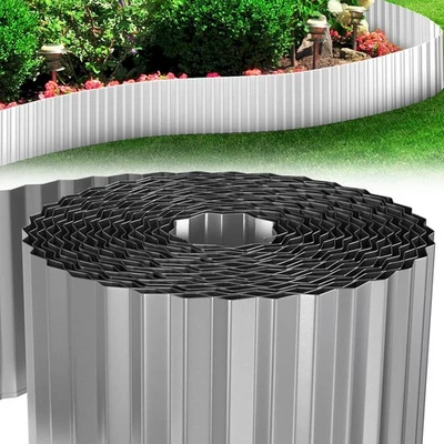 DEPMOG Nastro bordo prato 10 m bordo prato metallo zincato rotolo nastro bordo aiuola palizzata