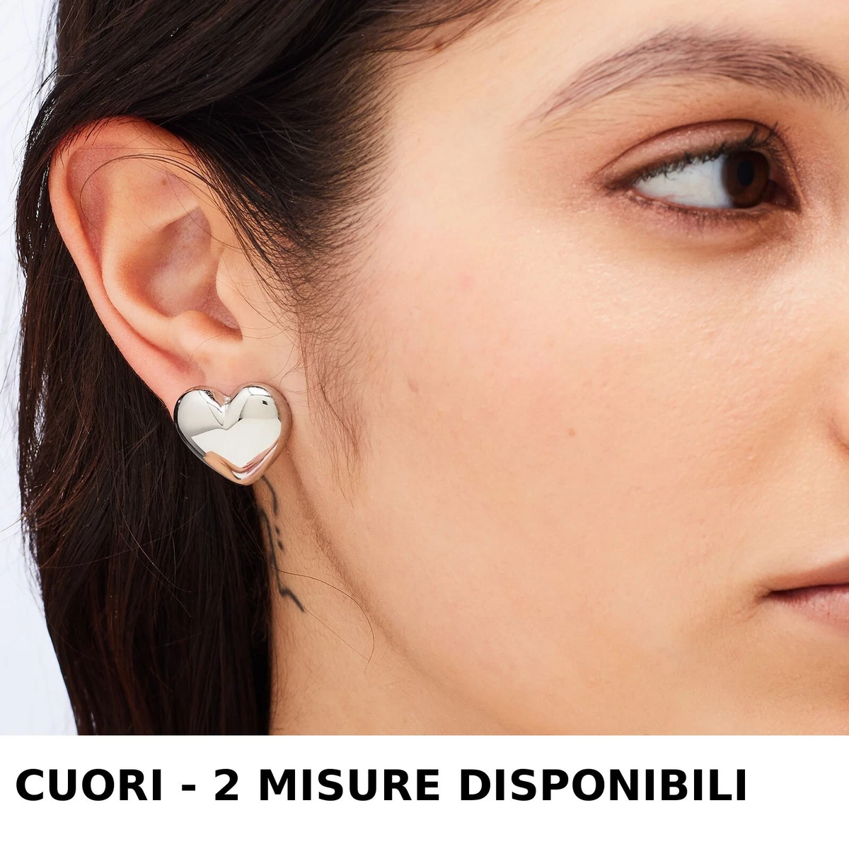 Orecchini A Cerchio Con Cuore Pendente In Acciaio Inox Da Donna - Foto 12