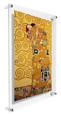 Double Panel Floating Clear Acrylic Wall Mounted Sign Frame Certificate Frame... - Image 1 of 4