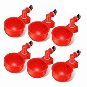 6 PCS Automatic Water Cups Poultry Drinker Waterer Chicken Duck Quail Drinking - Picture 1 of 5