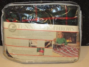 Vintage Tennessee Woolen Mills tartan plaid vergine coperta acrilica lancio NUOVO - Foto 1 di 4