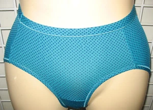 HANES X-TEMP - NEW - SIZE 6 / M - BLUE POLKA DOT POLYESTER STRETCH PANTY BRIEF - Picture 1 of 3