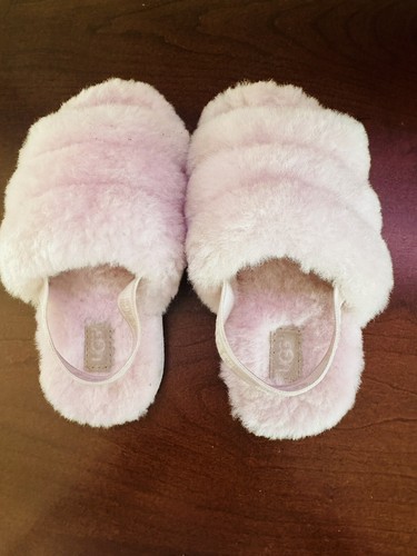 Scarpe UGG Pantofole Rosa Soffici Scivoli Con Slingback Taglia Bambino 11