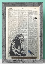 Banksy Kate Moss street art art dictionary page art print vintage antique R1