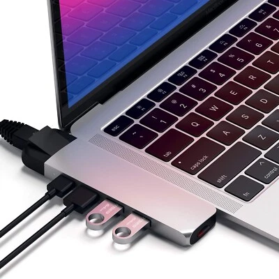 Satechi USB-C Pro Hub Adapter with Ethernet 4K HDMI USB-C Micro SD For MacBook - Image 1 of 4