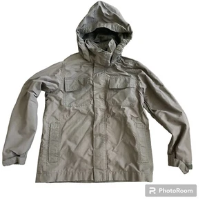 Lands End Boys Coat Hooded Size 7/8 Green Zip Up Jacket School - Picture 1 of 5