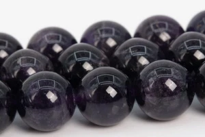 Cuentas sueltas redondas de piedras preciosas grado AAA de amatista púrpura profundo natural de 13-14 mm - Imagen 1 de 4