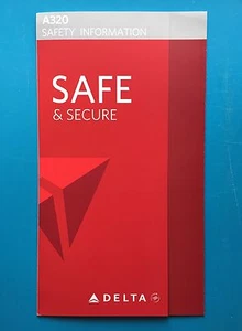DELTA AIRLINES SAFETY CARD--AIRBUS 320 - Picture 1 of 2