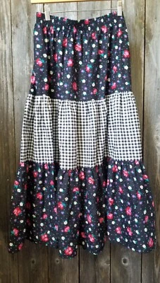 De Colección KayO de California Encantadora Falda BoHo A Cuadros Floral Búfalo Para Mujer M/L Foto 1 de 4