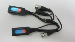 CAT5 PVD UTP BNC Male To RJ45 Converter Power Data CCTV Video Transceiver Balun - Picture 1 of 8