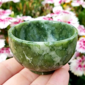 Cuenco tallado a mano de jade de África cristal pulido curación piedra preciosa natural pc52 - Imagen 1 de 8