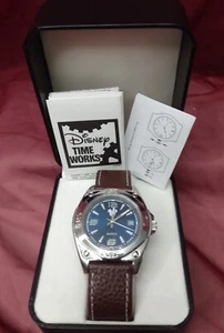 Disney Time Works Watch Blue Dial 5ATM Water Resistant Stainless Steel. NIB (C6) - Picture 1 of 8