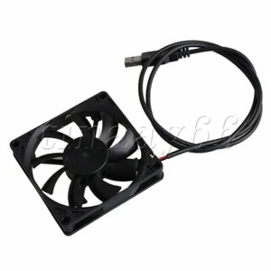Black 80mm Computer PC Heatsink Case Cooling Fan USB 5V Power 1300rpm 8015 - Picture 1 of 12