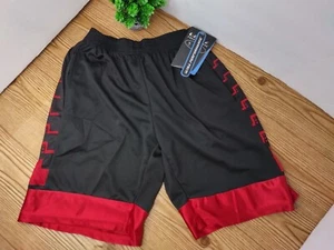 Boys Size 8 Sport Shorts Black And Red New With Pockets - Picture 1 of 7