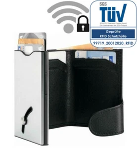 RFID Geldbörse Leder TÜV geprüft Kreditkartenetui Geldbeutel Kartenschutzhülle - Bild 1 von 8