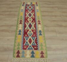 Nomadic Small Runner Rug Anatolian Vintage Handwoven Kitchen Wool Carpet 2x6 ft