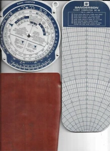 SANDERSON FLIGHT COMPUTER SC-18 WITH LEATHER CASE - Picture 1 of 2