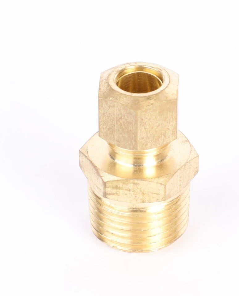 Brass Fairview Straight Tube Fitting, 3/8" Tube OD x 1/2" Male NPT - Image 1 of 4
