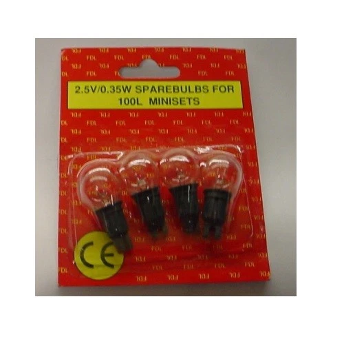4 Push In Spare Bulbs for 100 Piece Berry Light Set 2.5v 0.35w 0.14a CLEAR (S19) - Image 1 of 1