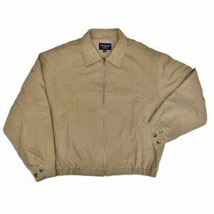 Roundtree & Yorke Outdoors Jacket Men’s L Brown Khaki Lined Bomber Casual Travel - Picture 1 of 7