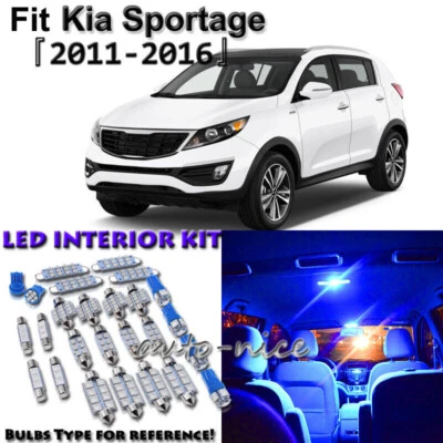 Kit Pack 7 Feux LED Intérieur Bleu pour Kia Sportage 2011 - 2014 2015 2016 - Photo 1/4